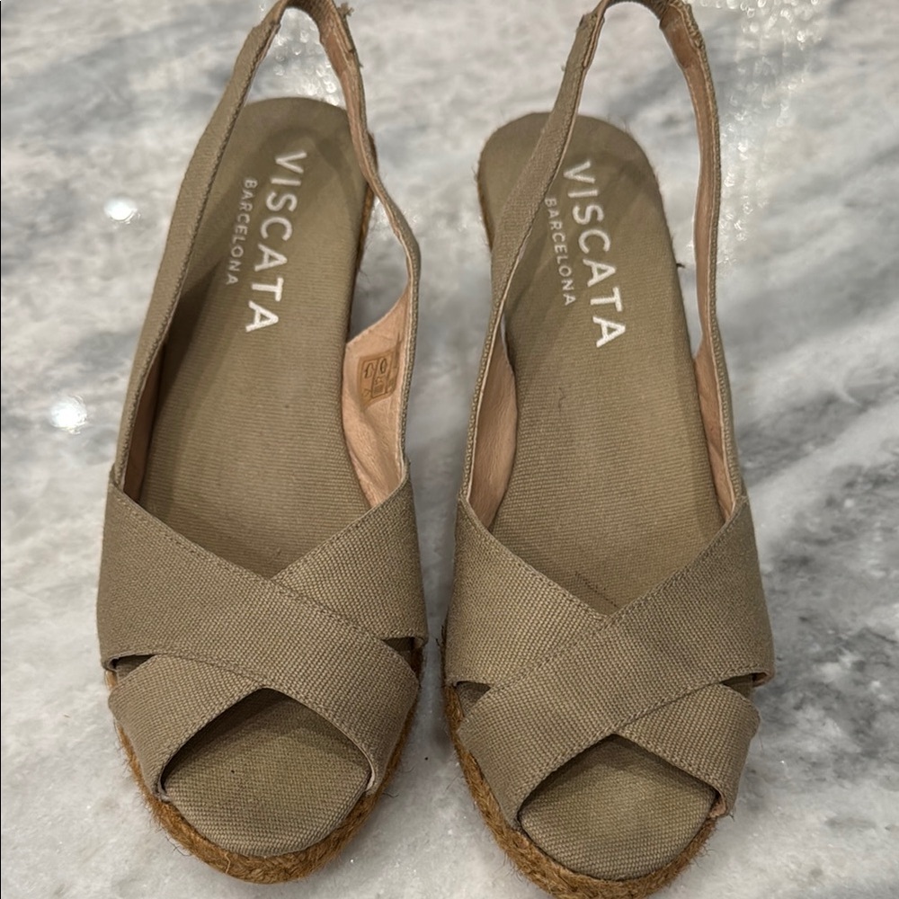 Tan Espadrille Slingback Shoes